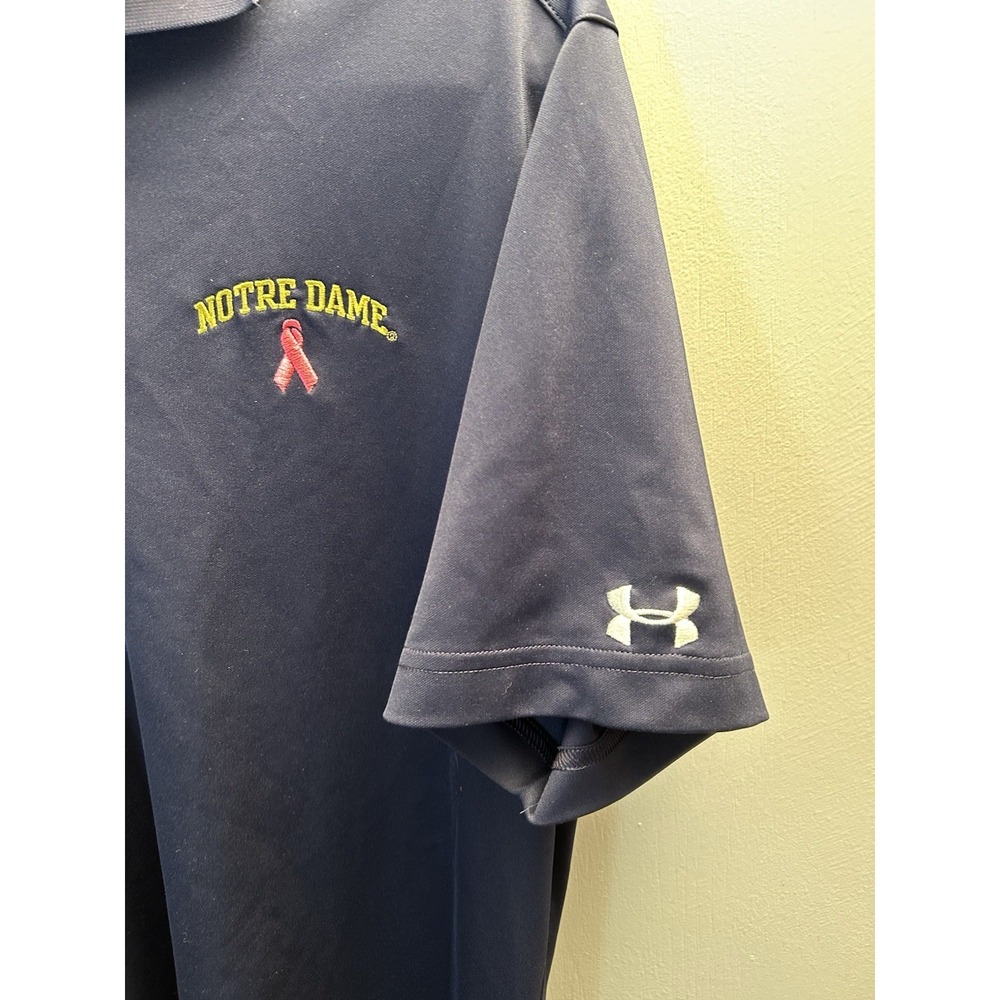 Adidas Men's Large Notre Dame Breast Cancer Awareness Polo - Picture 3 of 6